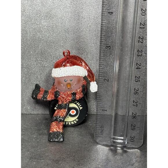 Philadelphia Flyers Collectible Ornament NHL Hockey Puck & Snowman - Picture 2 of 4